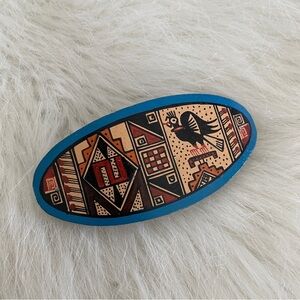 Vintage Hair Clip Wooden Painted Indie Vibes Barrette